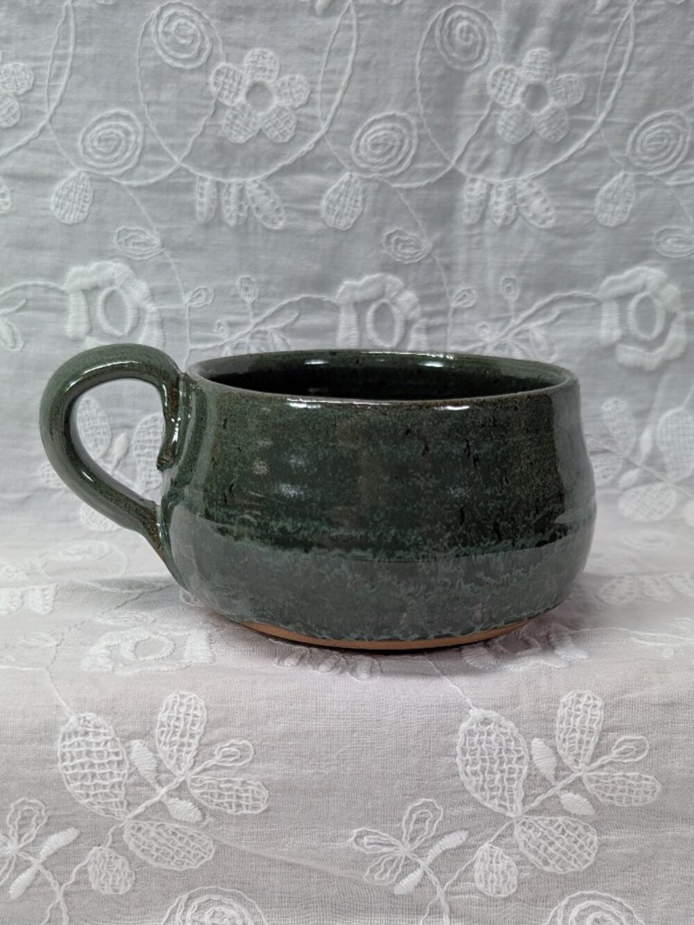 Green Handmade Pottery Coffee Mug Cup